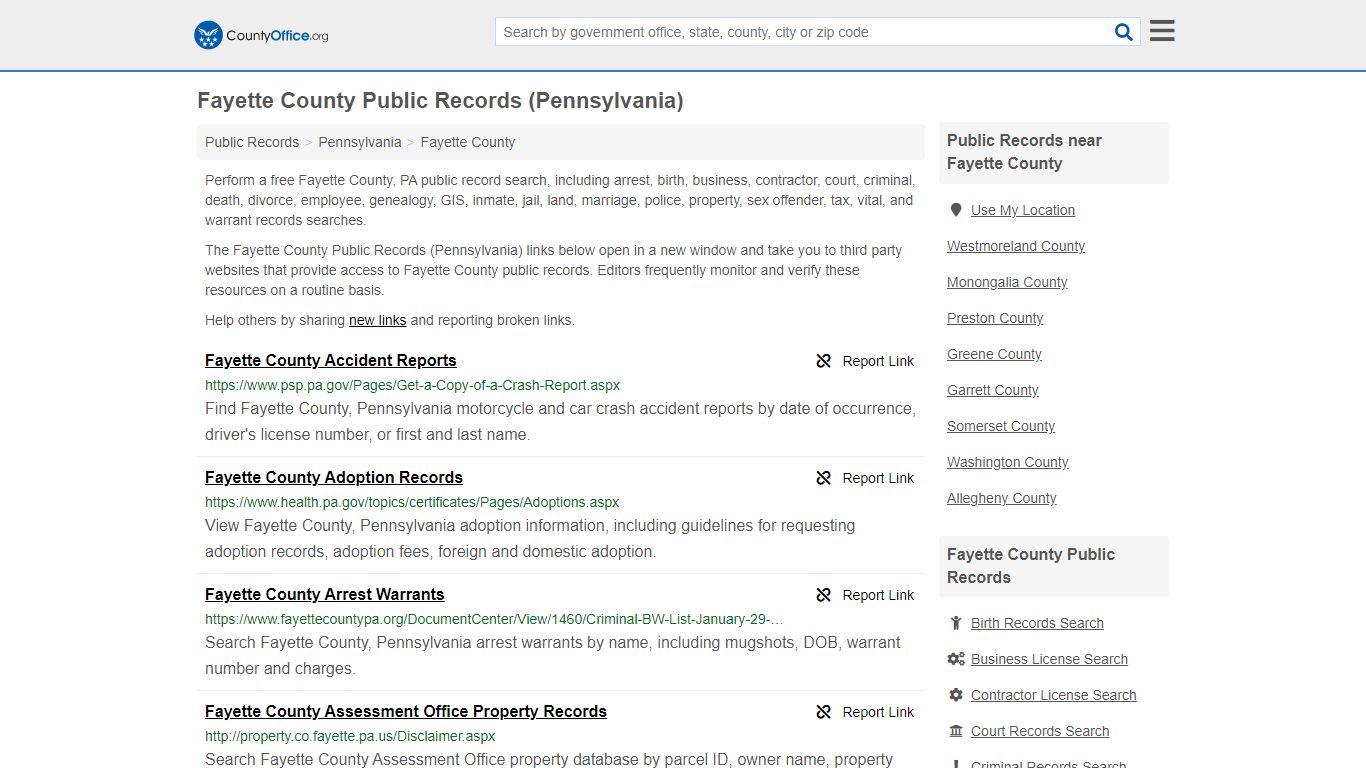 Public Records - Fayette County, PA (Business, Criminal ...